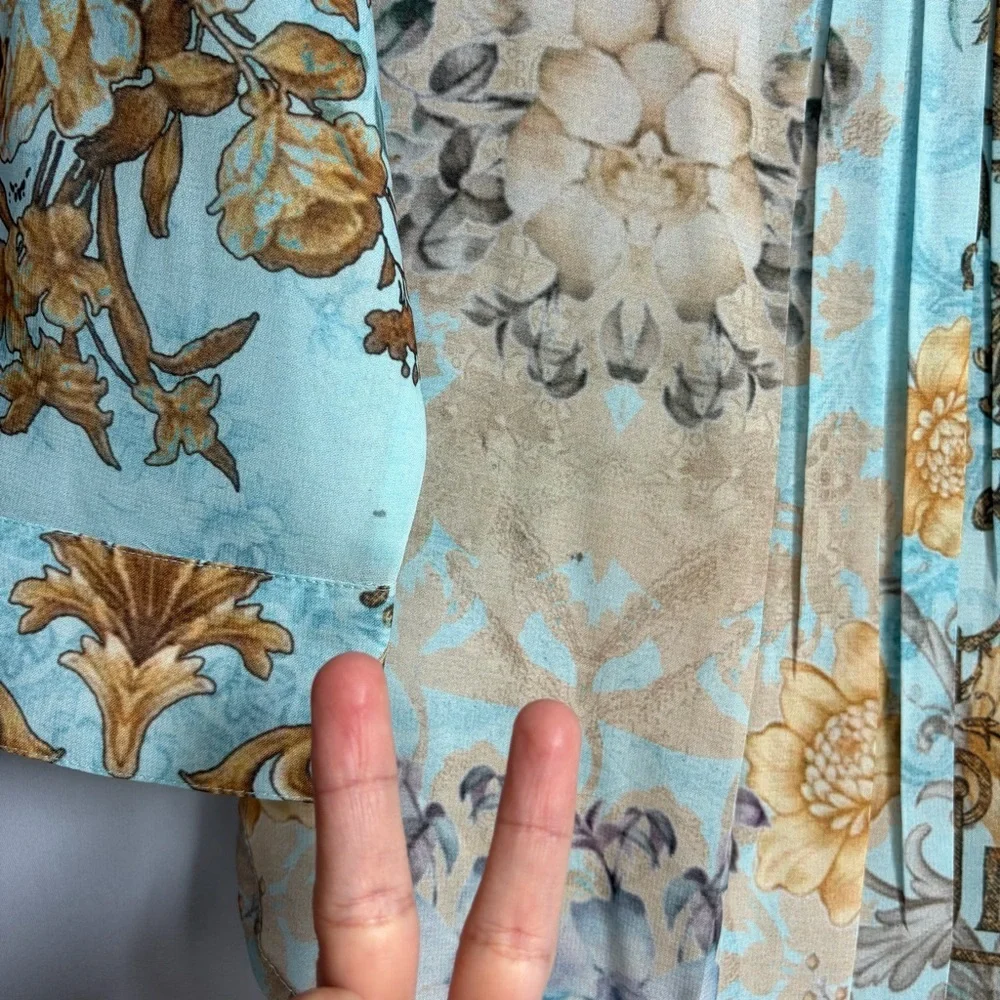 Soft Surroundings Floral Baroque Button Up Shirt Women Sz XS Cottage NWOT READ - Picture 4 of 16